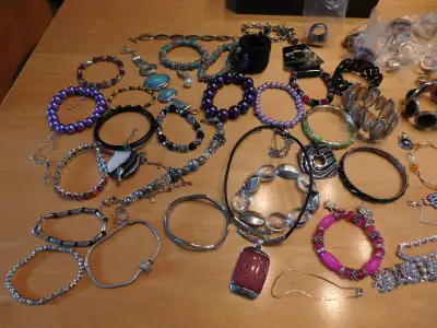 Variety of Costume Jewelry, Accessories, Bracelets, Championship Rings, Pendants etc. , $30 for all,...