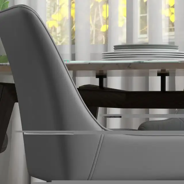 PU Leather Kitchen Chair with Metal Legs for Dining Room, Livin in Chairs & Recliners in Markham / York Region - Image 7