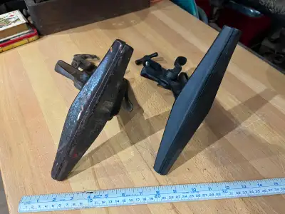 Antique hand saw sharpening clamp-on vises, $65. each, View more