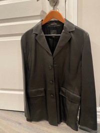 New authentic leather Blazer jacket Vintage Esprit black 