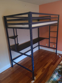 Loft Bed with Desk and Mattress - Great Condition