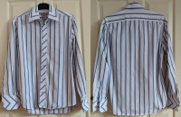 Mens Le Chateau Pinstripe Dress Shirt.  Size Medium