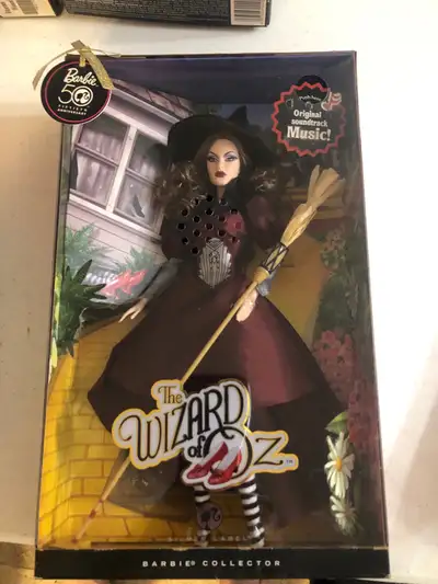 Wizard of Oz 50th Anniversary Barbies. Includes with music button works on both witches but not Glin...