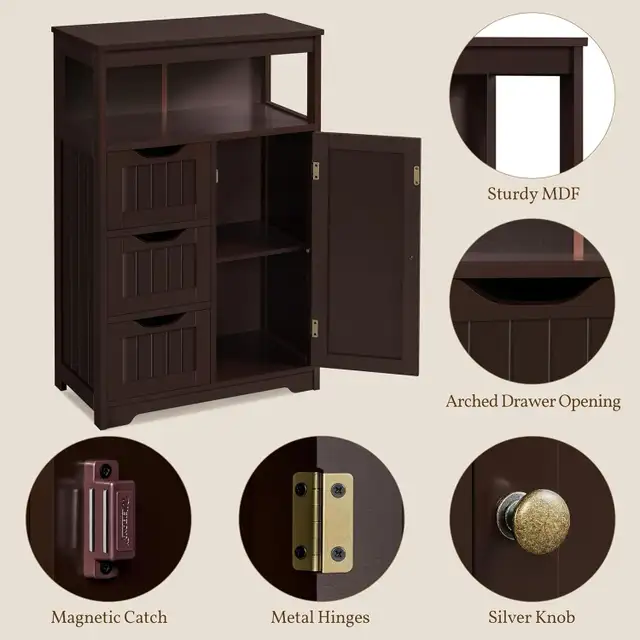Wood Bathroom Floor Organizer with Cupboard, Multiple Purpose in Bookcases & Shelving Units in Markham / York Region - Image 8