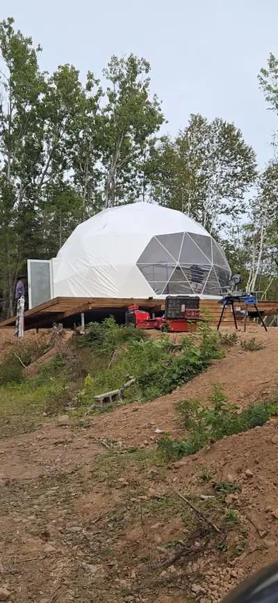 serious inquiries only. left handed geodome with skylight and panoramic window. there is a hole for...