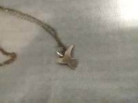 Sterling silver 925 stamped hummingbird pendant on chain