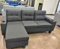 Must go asap//sale on fabric sofa with Ottoman