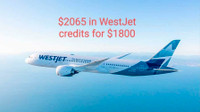 $2065 WestJet Travelbank Credits for $1800