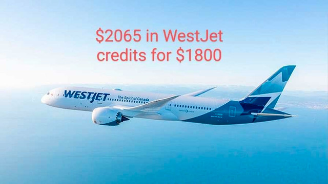 $2065 WestJet Travelbank Credits for $1800 in Other in Oakville / Halton Region