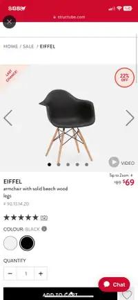 2 x Structube Eiffel Chairs 