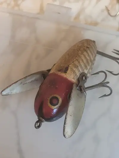 A vintage wooden fishing plug, I have had this for many years. Call or text ok, Best offer