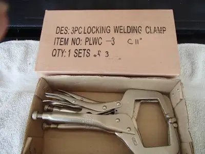 Set of 3 Locking C Clamp C11" Drop Forged CR-V Welding Clamps, View more