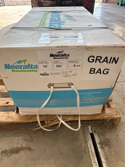 Neeralta Grain Bag 1yr old. - 10’ x 300’ 9mil - stored in shop. - Premium 9 mil thickness - Folded c...