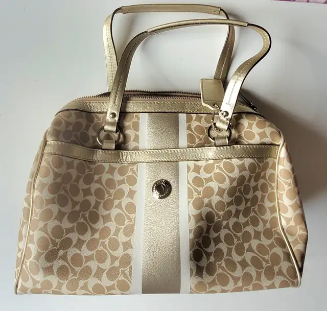 Coach Signature Stripe Handbag