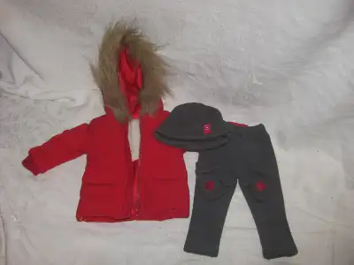 Selling a Maplelea doll Far North parka outfit with red parka coat, snow pants, toque, and mitts. Go...