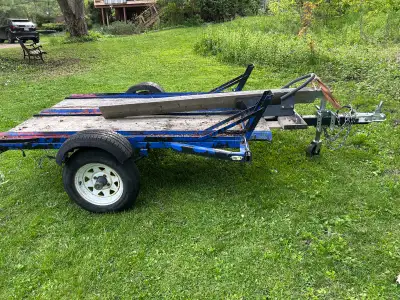 Three dirt bike trailer. Tires are old but still useable. Handling three dirt bikes easy. Also dragg...