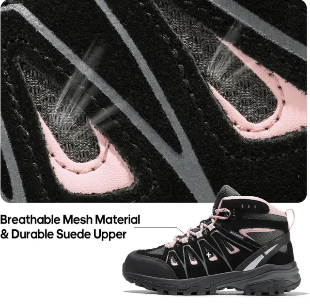 New Women's Waterproof Wide Hiking Boots Outdoor/Black&Pink/US8 in Women's - Shoes in Calgary - Image 9