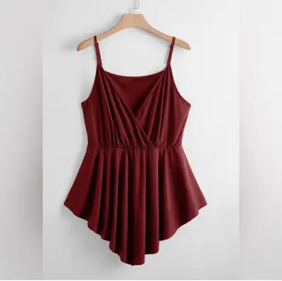 Plus Surplice Front Dip Hem Cami Top, View more