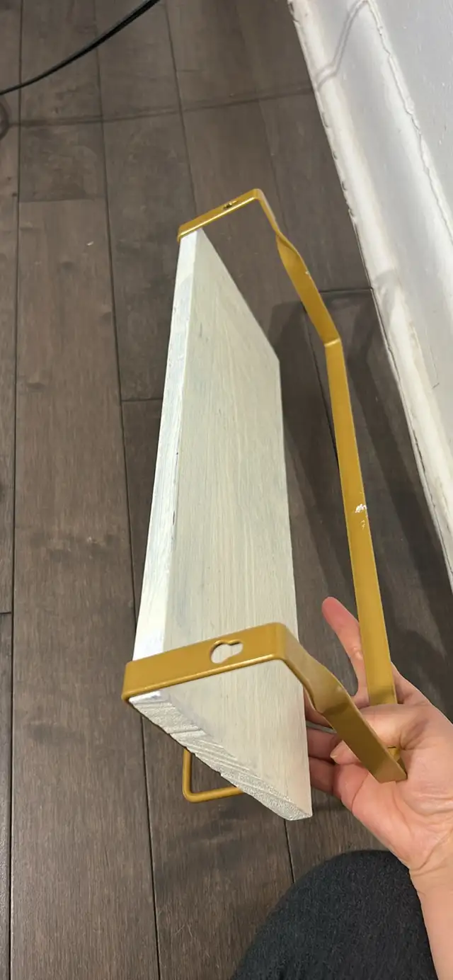 Gold metal wooden base wall shelf in Other in Ottawa - Image 3