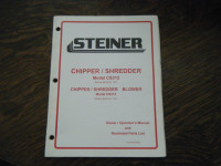 Steiner CS312, CS313 Chipper, Shredder  Owners, Parts Manual