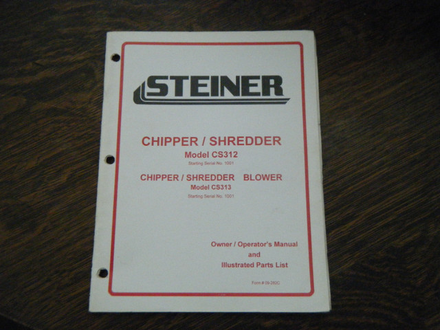 Steiner CS312, CS313 Chipper, Shredder  Owners, Parts Manual in Other in Oakville / Halton Region