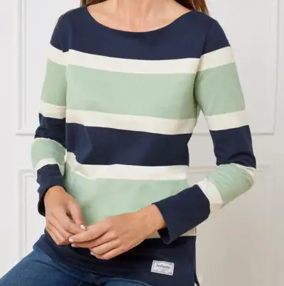 Women's Authentic TALBOTS Classic Premium Tee, Sorbonne Stripe, View more