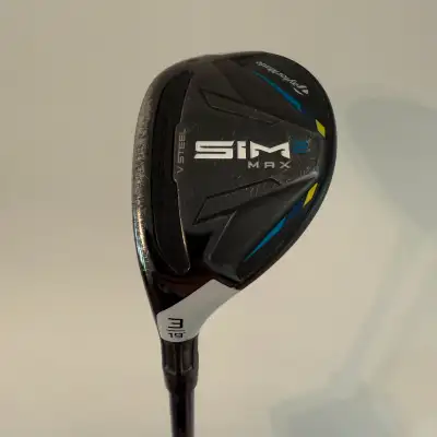 Club: TaylorMade SIM2 Max 3 Hybrid (19 Degree) left handed Shaft: Fujikura Ventus 6R Regular Flex Gr...