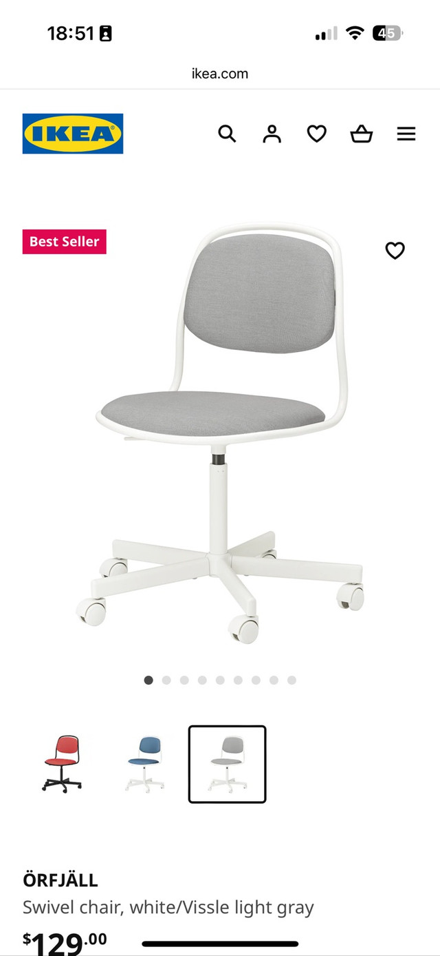 Almost New IKEA ÖRFJÄLL Chair - Near Square One in Chairs & Recliners in Mississauga / Peel Region - Image 3