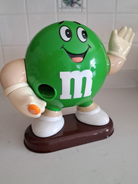 VINTAGE M&M GREEN CANDY DISPENSER Dispenser WORKS M&M  9" x 