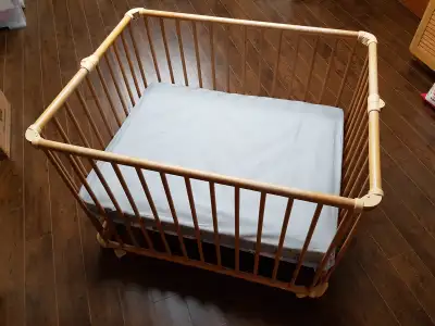 Best Baby cot! 2 heights,  playpen,  with latex mattress, View more