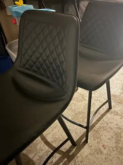 Black Urban Barn Leather Counter Stools, View more