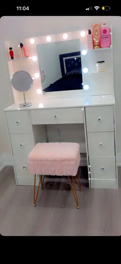 White Vanity Makeup Table with Lights, View more