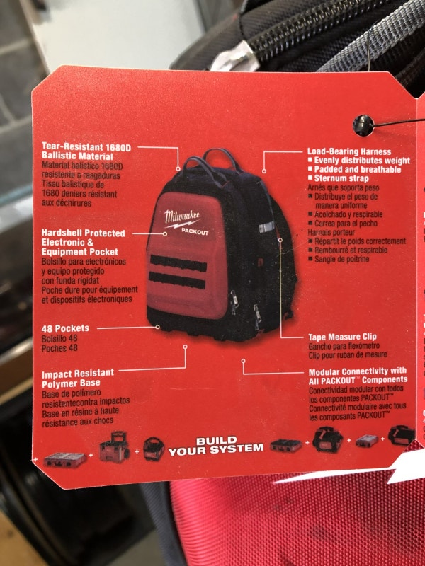 MILWAUKEE PACKOUT BACKPACK tool bag Rangement pour outils et établis
