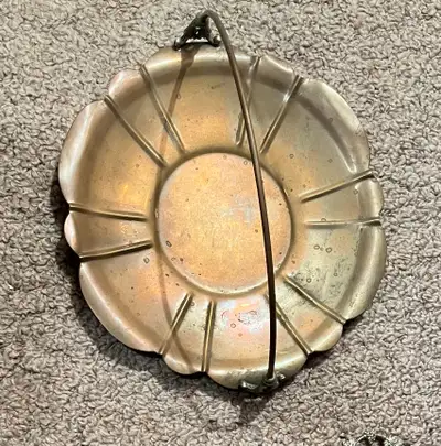 Vintage Copper Plate with Basket Handle, View more