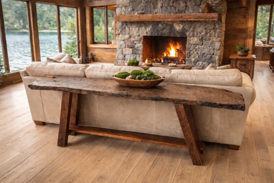 Unique Sofa Console Table This 98” (8-foot 2-inch) wide console table is one of a one-of-a-kind stat...