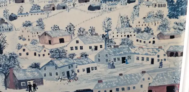Framed print Hoosick Falls in Winter Grandma Moses NY folk art in Arts & Collectibles in Ottawa - Image 6