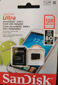 128 gig microSD card with adapter