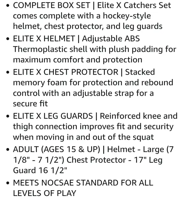 NEW Easton Elite X Catchers Gear Black/Silver in Baseball & Softball in Oakville / Halton Region - Image 7