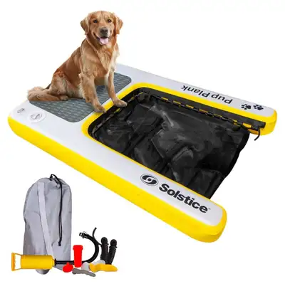 SOLSTICE Original Inflatable Pup Plank Dog Float Floating Ramp Ladder for Pools Boats Docks | Dog On...
