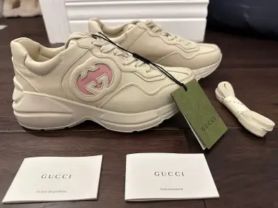 Brand new in box Gucci women’s sneakers, size 6.5. Never worn, tags still attached. Comes with origi...