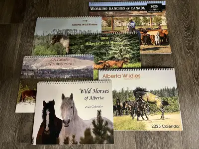 6 Total Collector/Colourful Calendars [Wild Horses Of Alberta an, View more