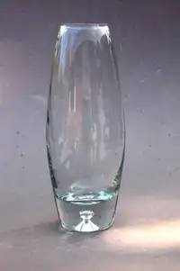 Large Barrel Shaped Crystal Vase
