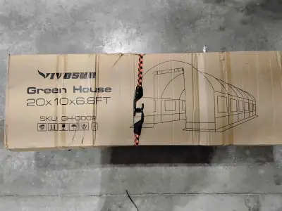 20' x10' x 6.6' greenhouse. Never set up, probably never will. Been stored in the garage so it's in...