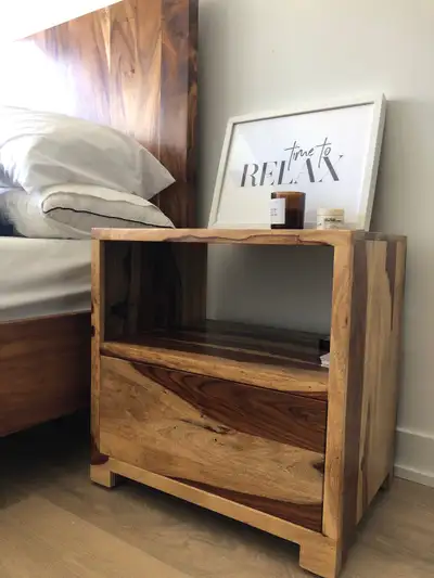Real wood bedside table