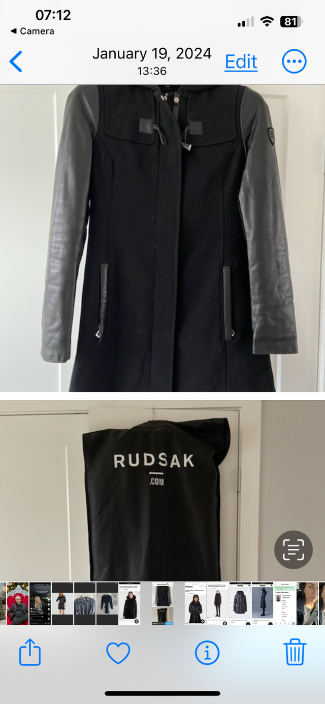 Rudsak Coat Wool/ Leather Malik in Women's - Tops & Outerwear in City of Montréal - Image 4