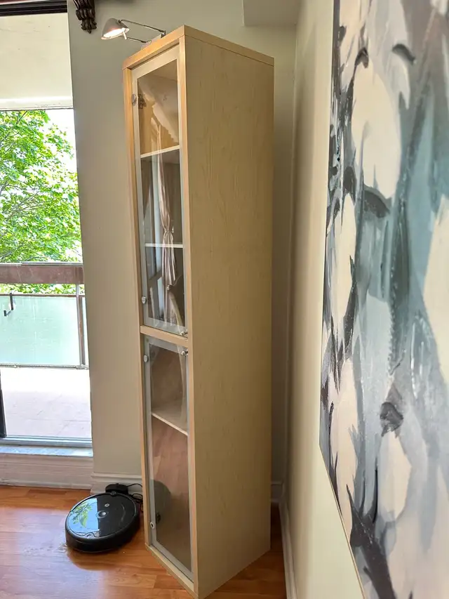 IKEA Display Cabinet with Glass Doors and Light62863268225409122