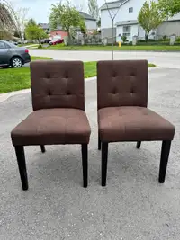 Two Decorative Brown Chairs