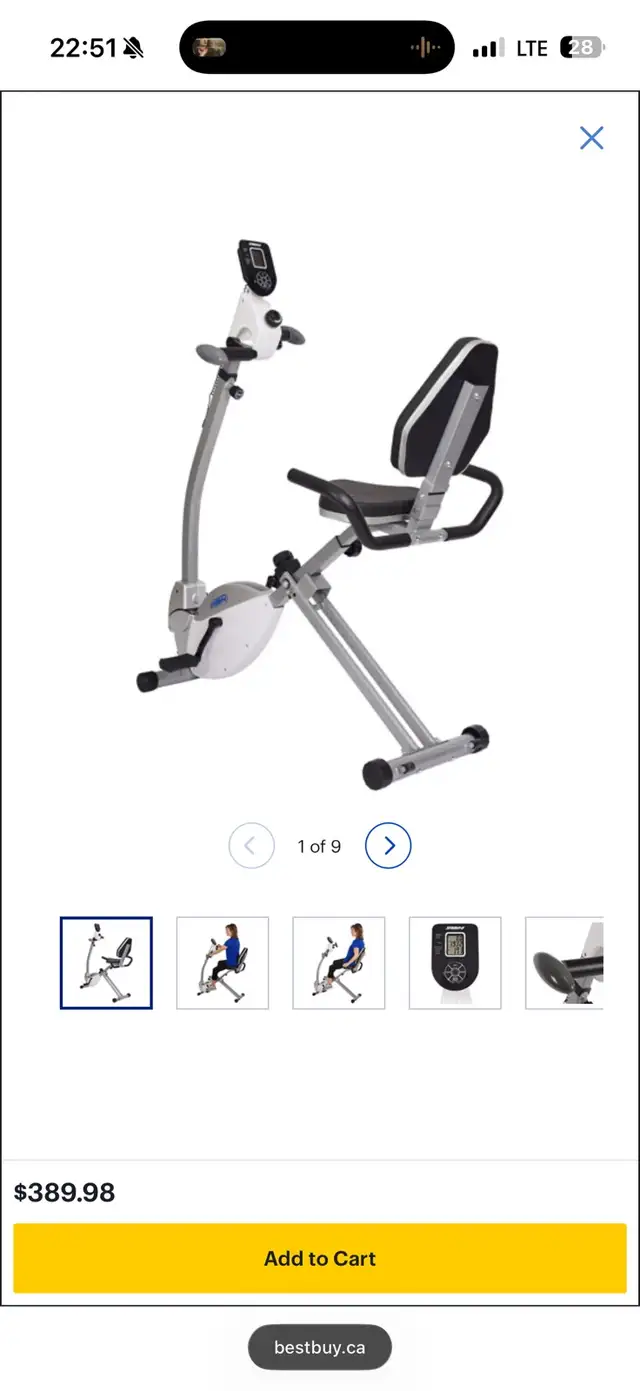 Vélo horizontal 15-0340 de Stamina in Exercise Equipment in Longueuil / South Shore - Image 5
