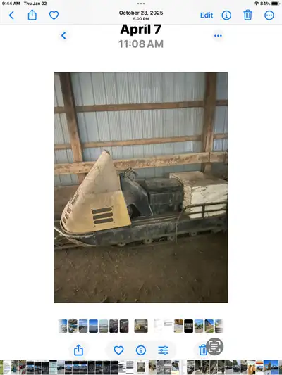 Vintage 1975 Ski Doo snowmobile, engine turns over but won’t start selling as is.