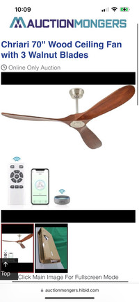 Chriari 70'' Wood Ceiling Fan with 3 Walnut Blades, Smart Timing
